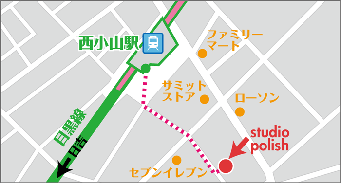 スタジオまでの地図